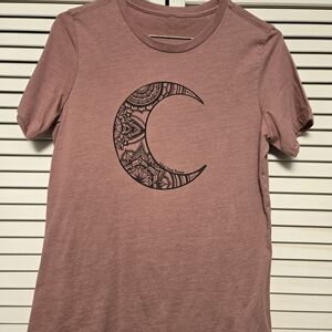 West Coast Karma Moon Graphic Mauve T-Shirt